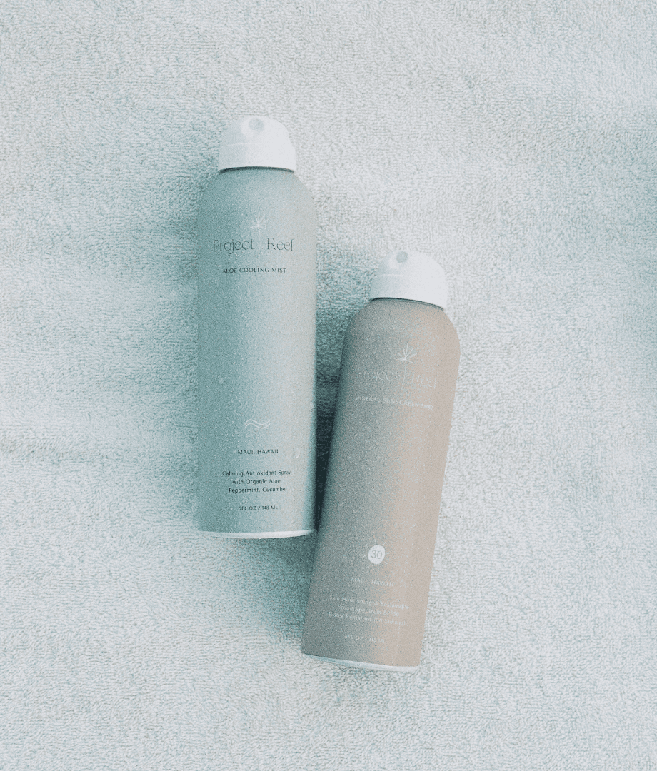 Two Non-aerosol mineral sunscreen containers from Project Reef