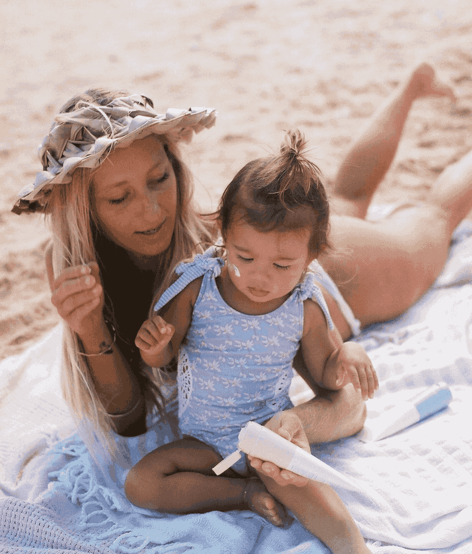 Mom and young girl with Project Reef mineral-based and reef-safe sunscreen