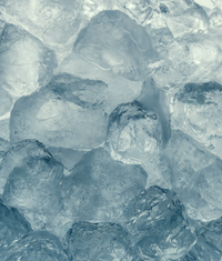 Ice cubes representing Peppermint Lipbalm Duo cooling effect.