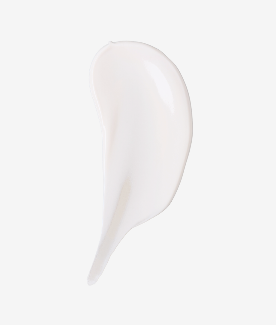 White smear of mineral sunscreen cream.